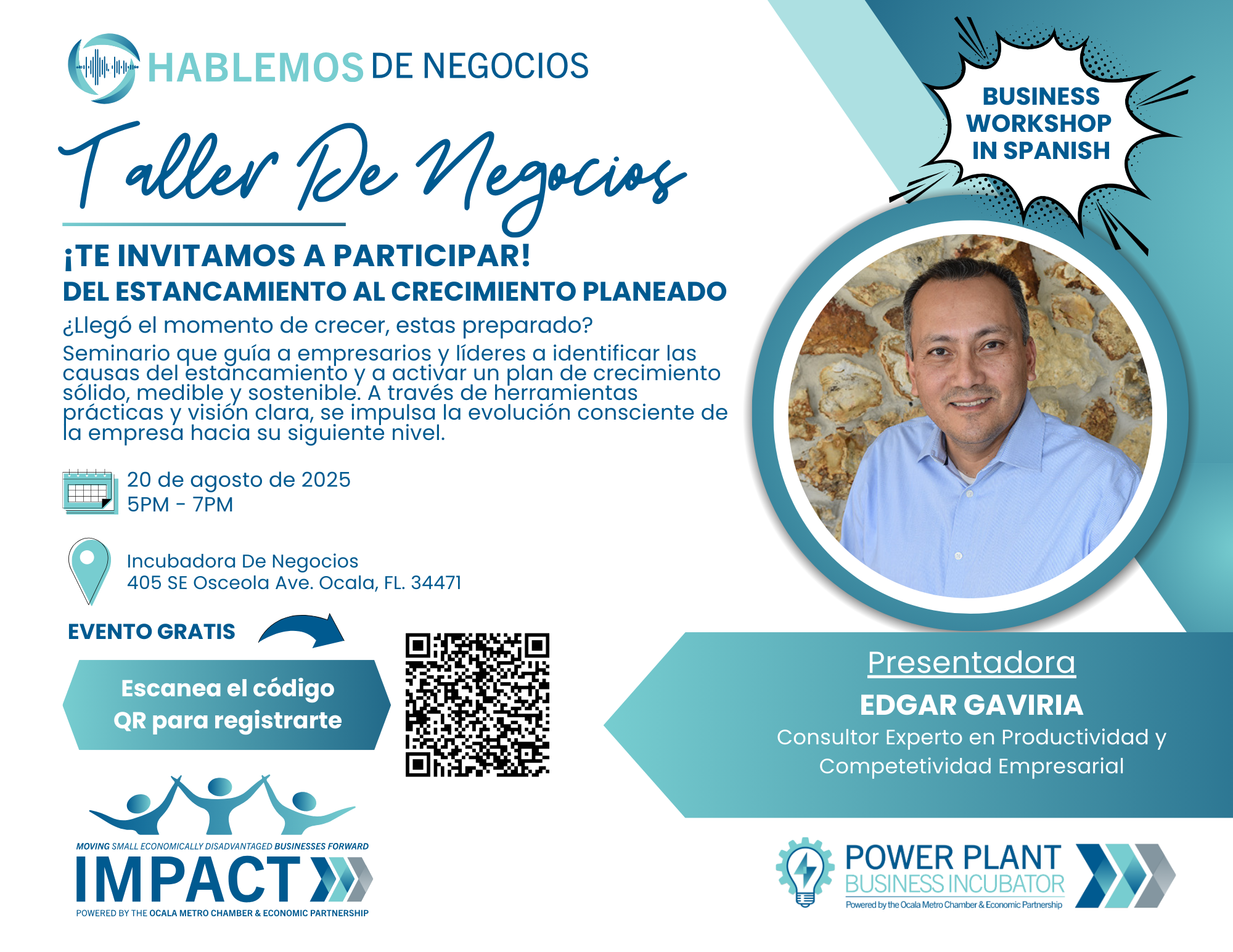 Hablemos De Negocios Flyer- From Stagnation to planned growth