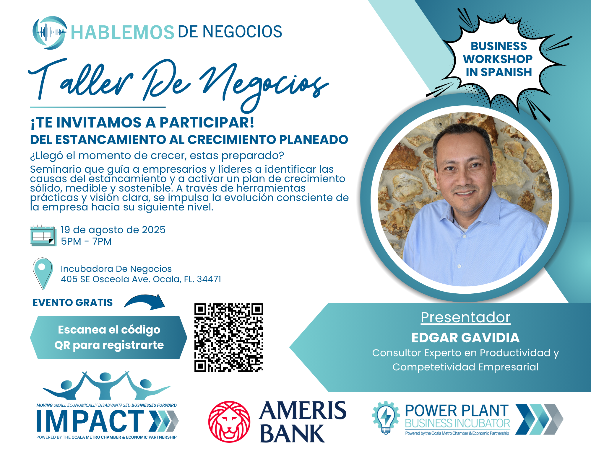 Hablemos De Negocios Flyer- From Stagnation to planned growth